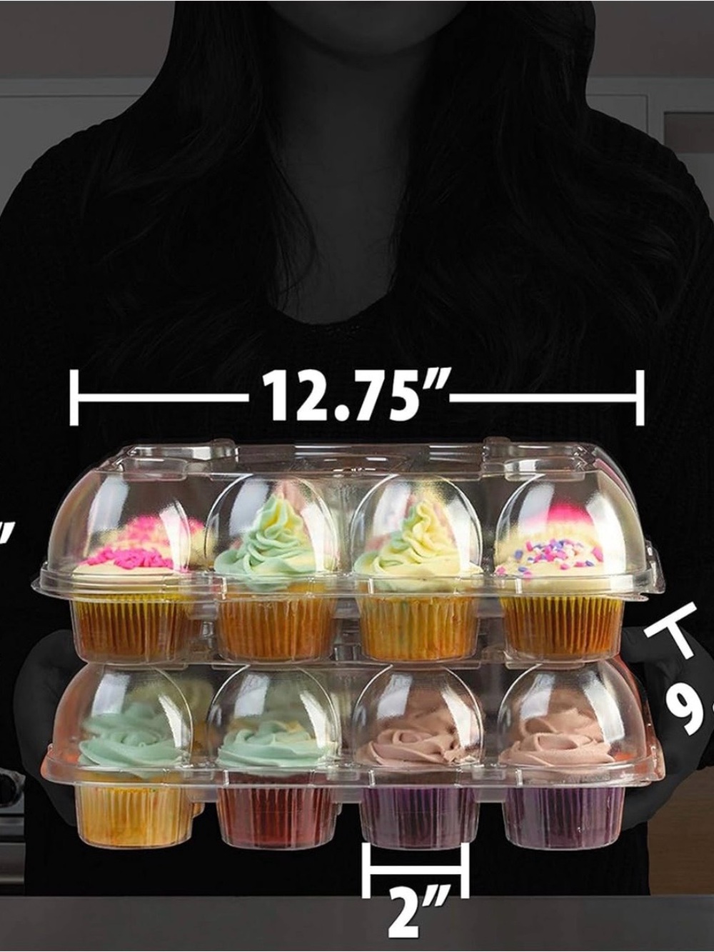 Clear Plastic Cupcake Containers - Set of 10